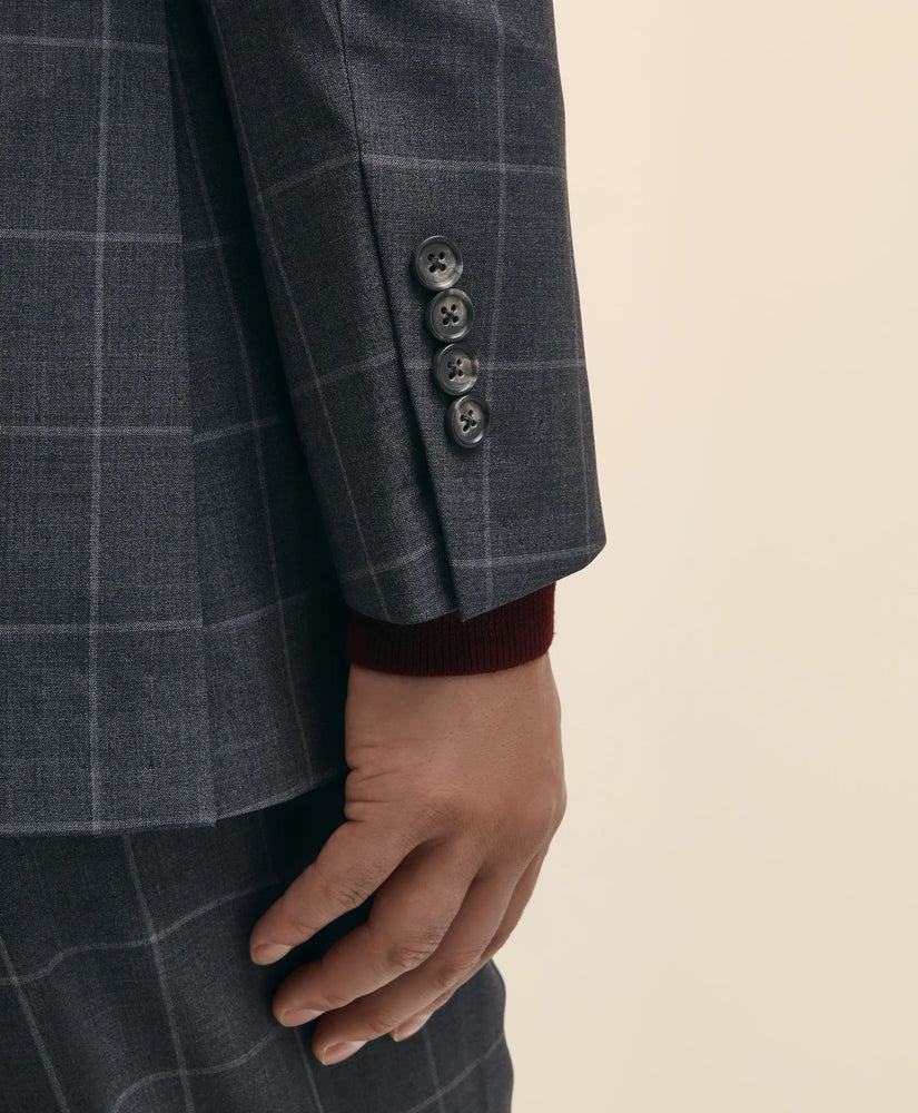 Slim Fit Wool Windowpane 1818 Suit