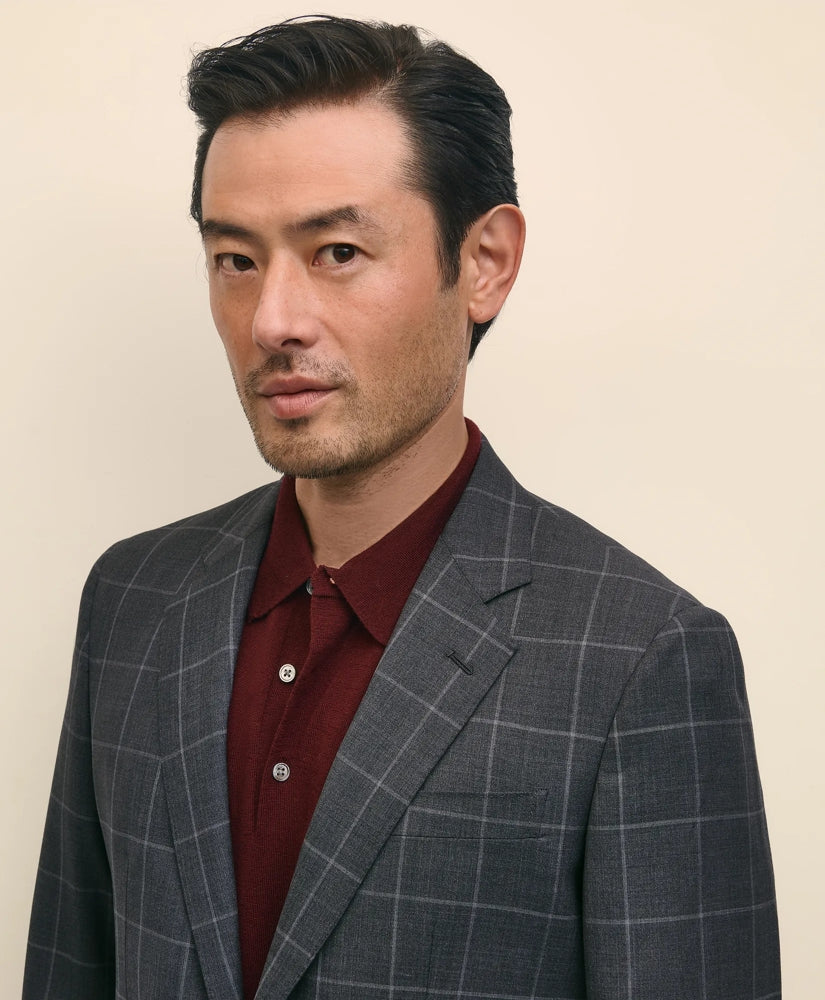 Slim Fit Wool Windowpane 1818 Suit