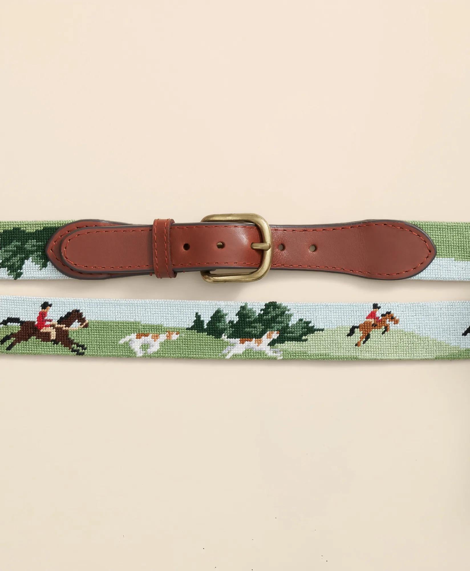 Smathers & Branson Needlepoint Fox Belt