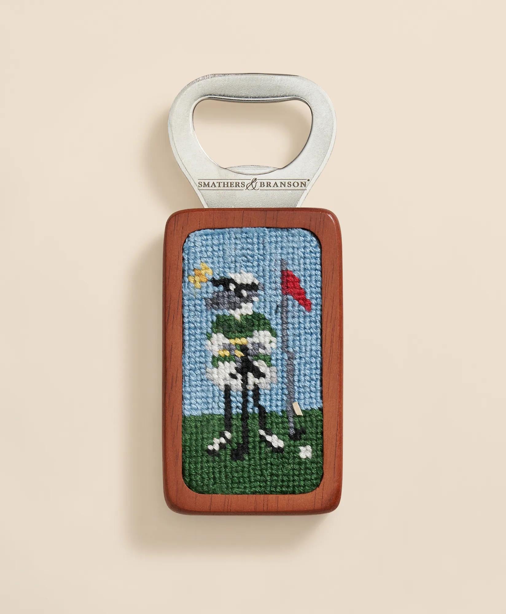 Smathers & Branson Needlepoint Henry Golf Bottle Opener