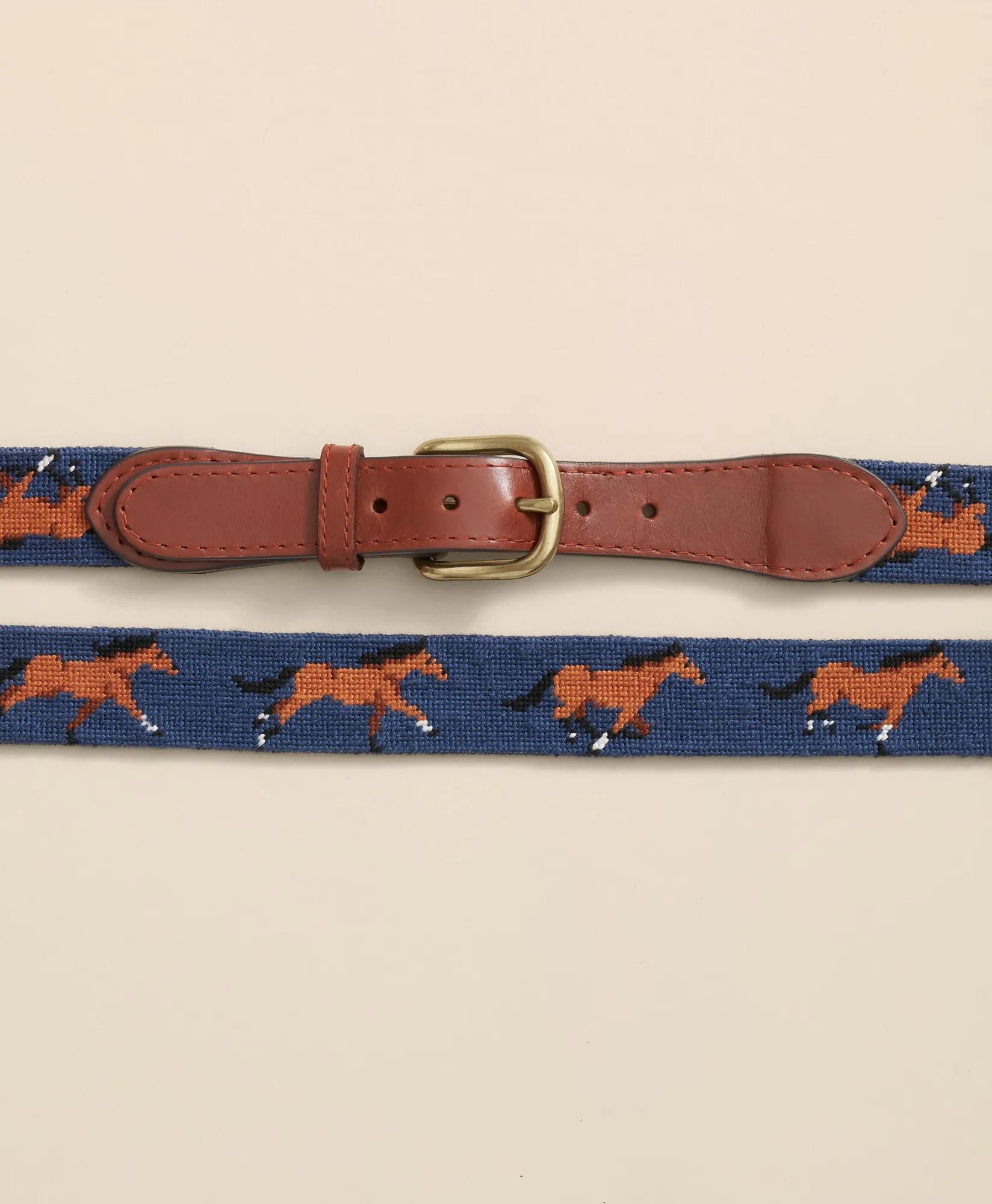 Smathers & Branson Needlepoint Horse Belt