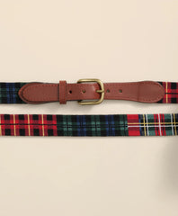 Smathers & Branson Needlepoint Plaid Belt