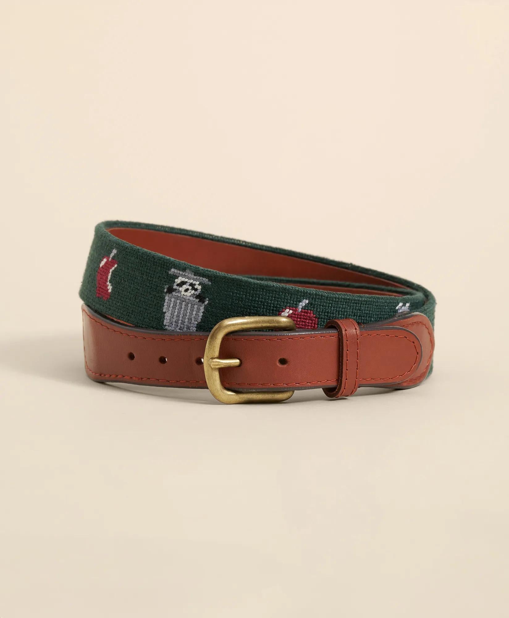 Smathers & Branson Needlepoint Racoon Belt