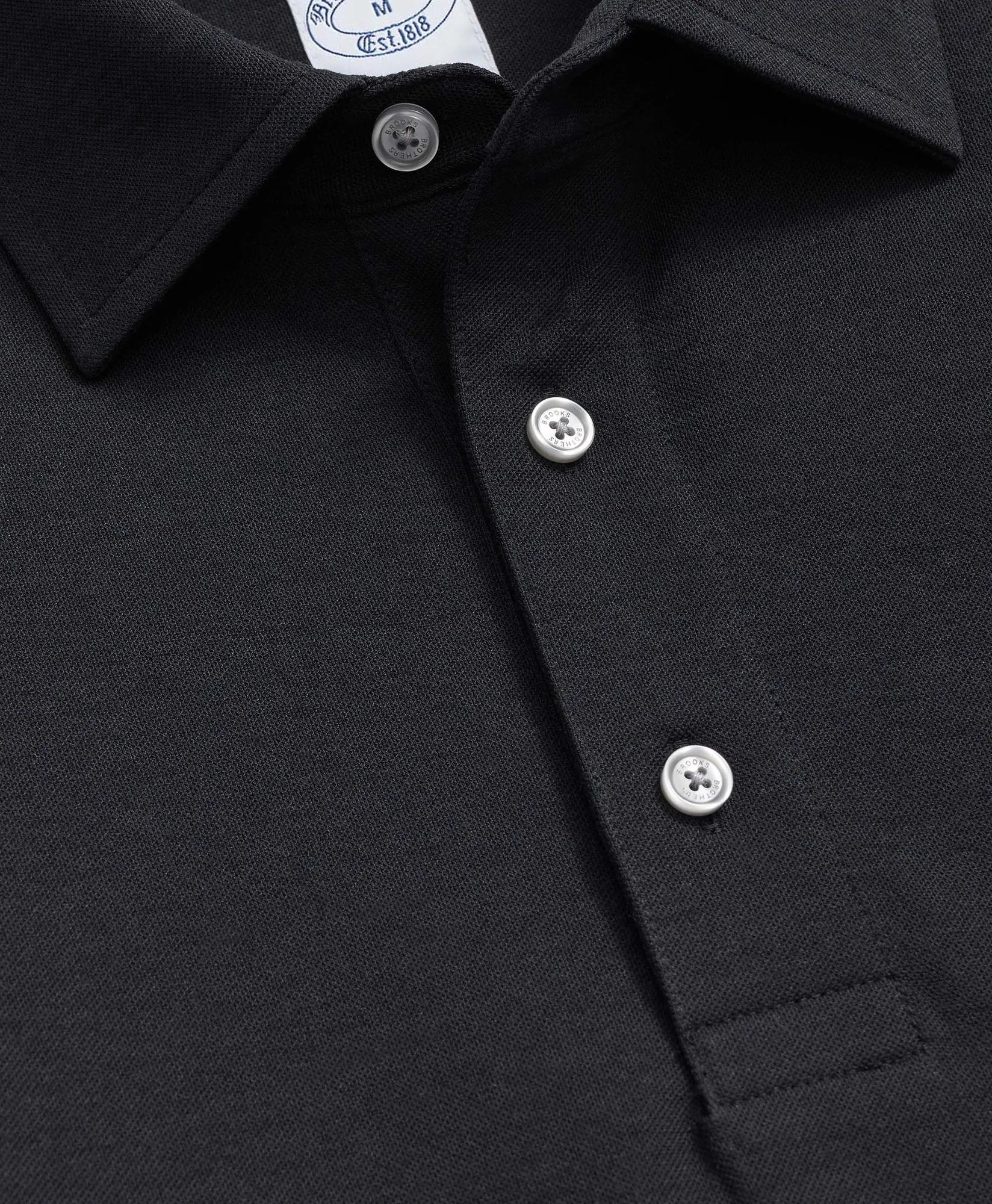Spread Collar Long-Sleeve Polo Shirt