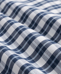 Stretch Cotton Non-Iron Oxford Polo Button Down Collar, Checked Shirt
