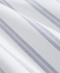 Stretch Cotton Non-Iron Oxford Polo Button Down Collar, Striped Short-Sleeve Shirt
