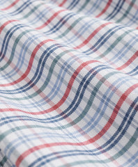 Stretch Cotton Non-Iron Oxford Polo Button Down Collar, Windowpane Short-Sleeve Shirt