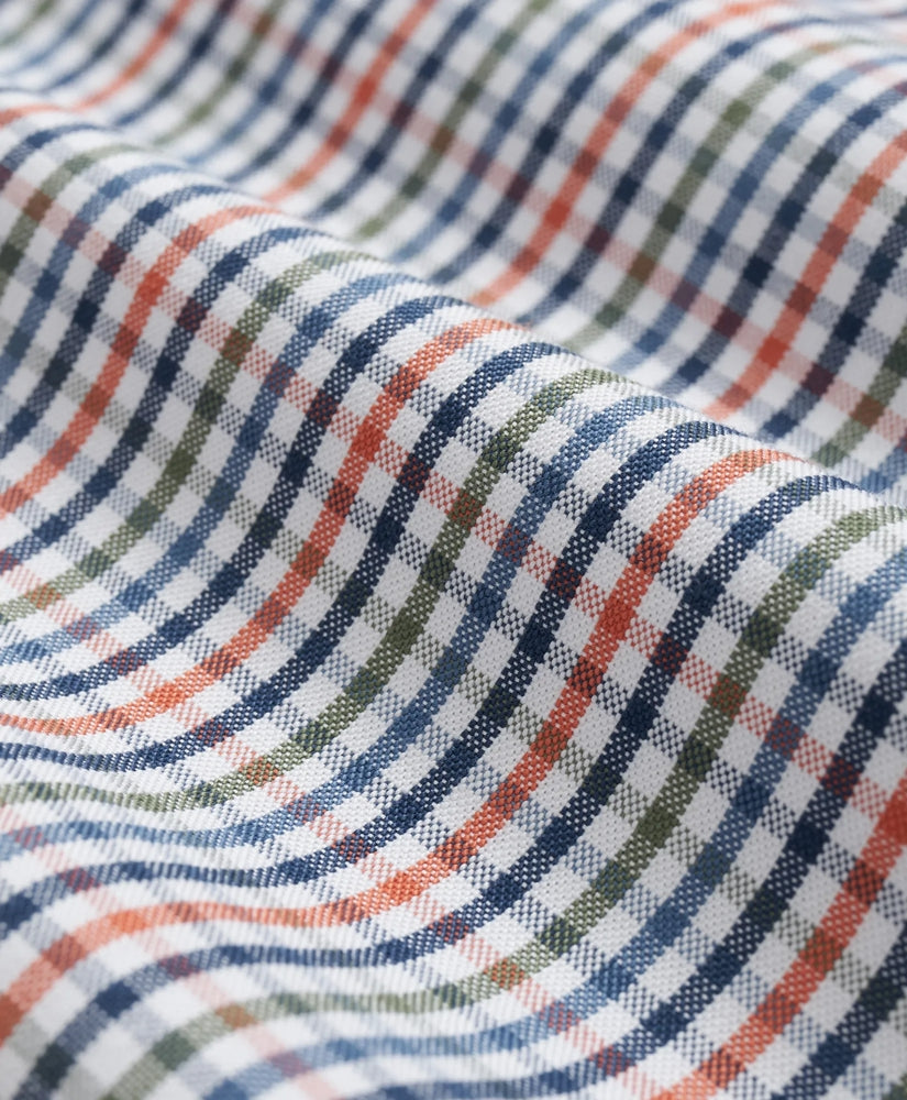 Stretch Non-Iron Oxford Button-Down Collar, Multi-Check Shirt