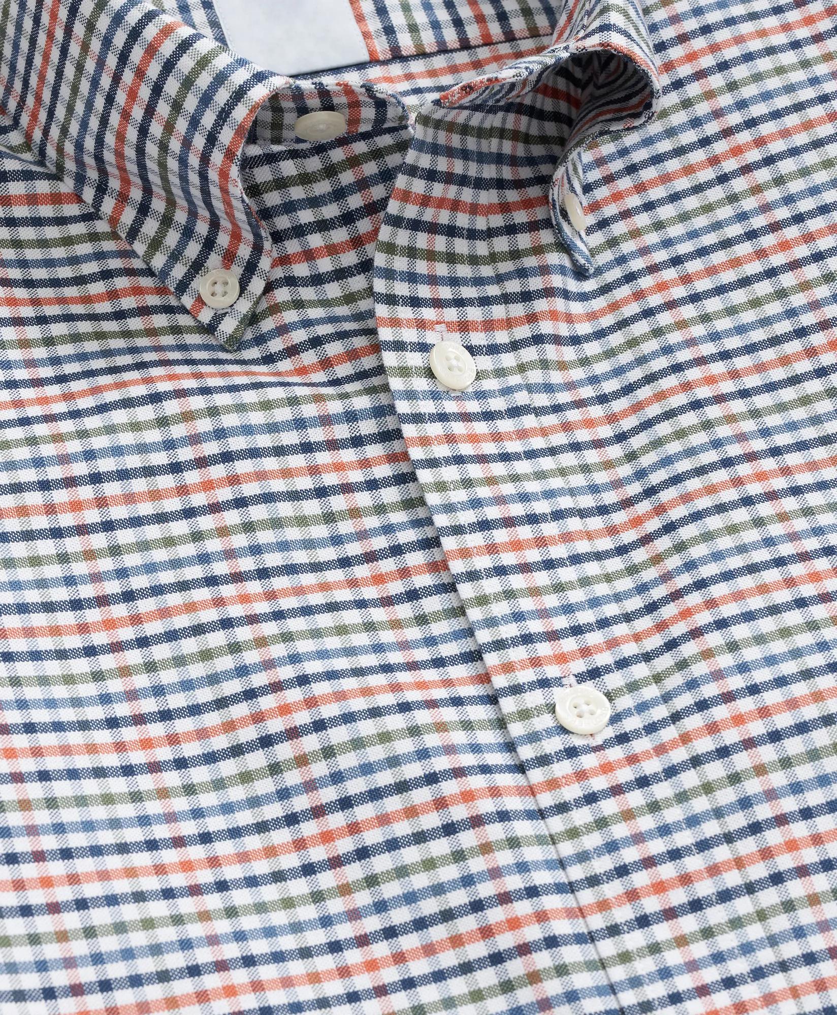 Stretch Non-Iron Oxford Button-Down Collar, Multi-Check Shirt