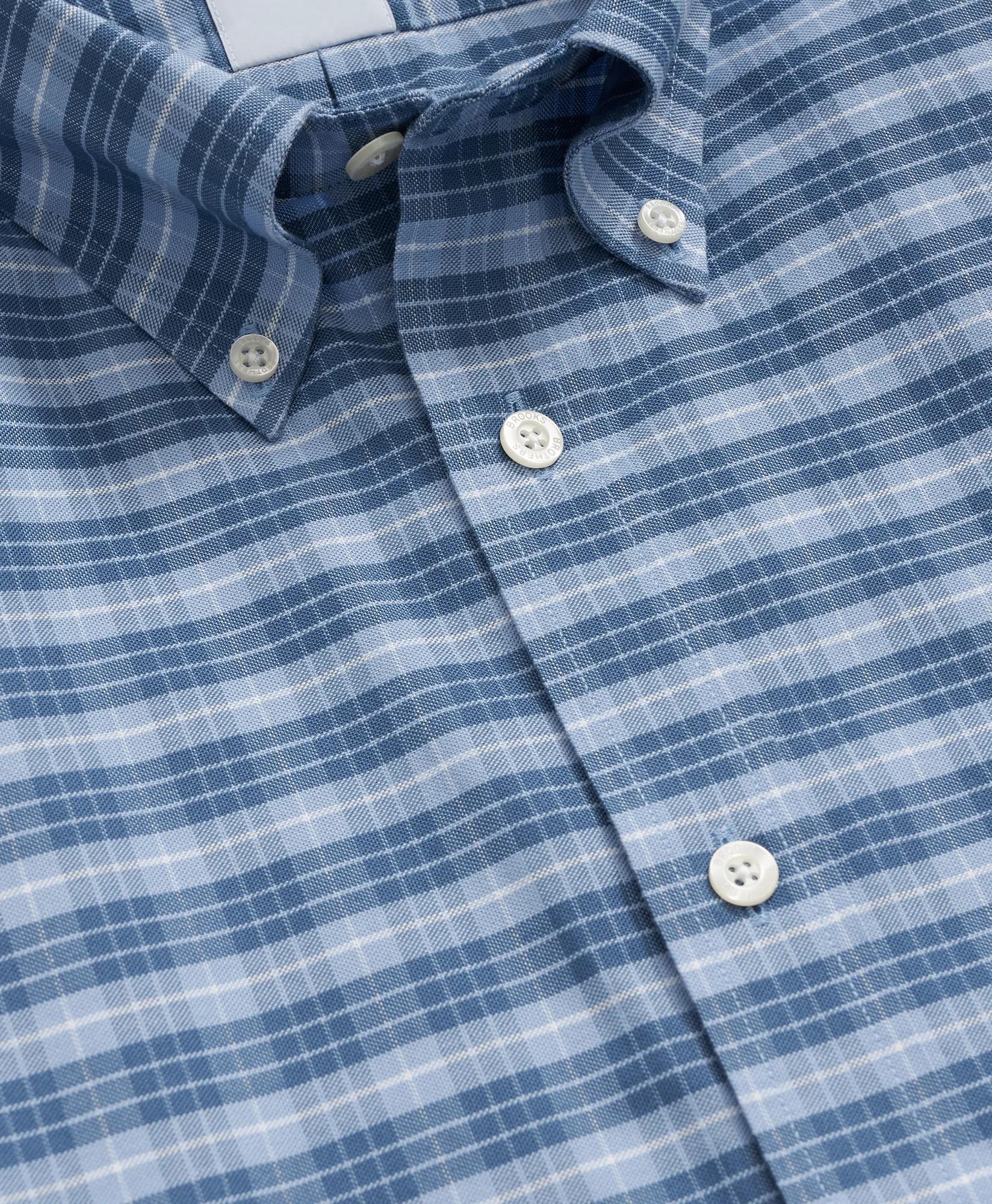 Stretch Non-Iron Oxford Button-Down Collar, Tartan Sport Shirt