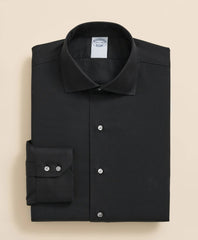 Stretch Supima® Cotton Non-Iron English Spread Collar, Herringbone Dress Shirt