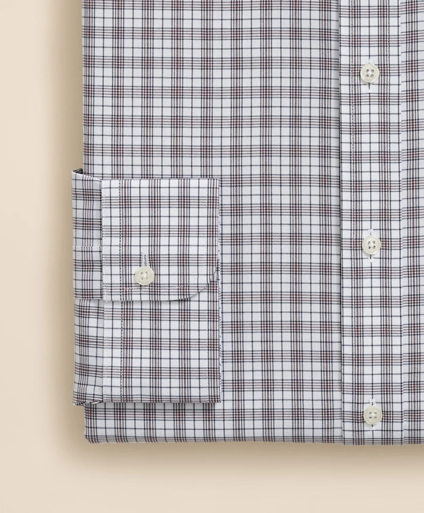 Stretch Supima® Cotton Non-Iron Pinpoint Oxford Ainsley Collar, Check Dress Shirt