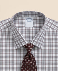 Stretch Supima® Cotton Non-Iron Pinpoint Oxford Ainsley Collar, Check Dress Shirt