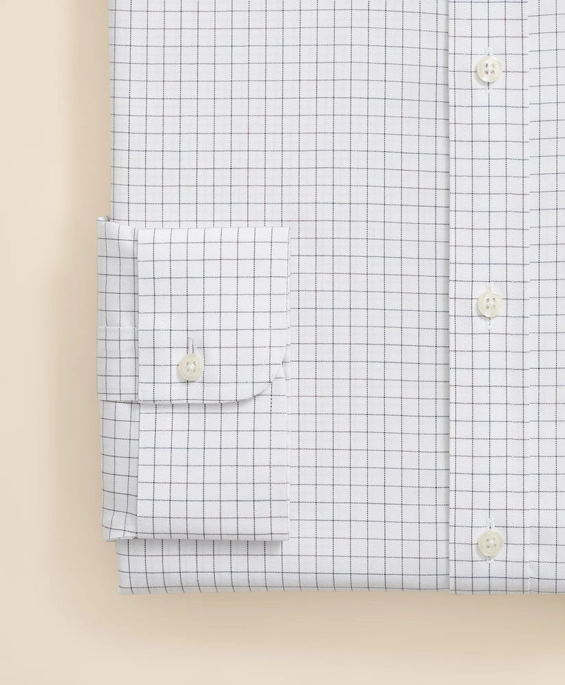 Stretch Supima® Cotton Non-Iron Pinpoint Oxford Ainsley Collar, Windowpane Dress Shirt