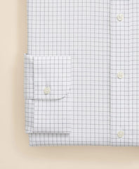 Stretch Supima® Cotton Non-Iron Pinpoint Oxford Ainsley Collar, Windowpane Dress Shirt