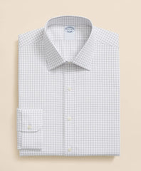 Stretch Supima® Cotton Non-Iron Pinpoint Oxford Ainsley Collar, Windowpane Dress Shirt