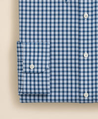 Stretch Supima® Cotton Non-Iron Pinpoint Oxford Polo Button Down Collar, Check Dress Shirt