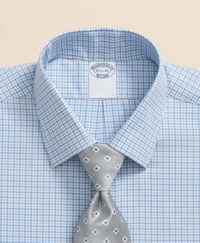 Stretch Supima® Cotton Non-Iron Royal Oxford Ainsley Collar, Checked Dress Shirt