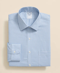 Stretch Supima® Cotton Non-Iron Royal Oxford Ainsley Collar, Checked Dress Shirt