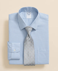 Stretch Supima® Cotton Non-Iron Royal Oxford Ainsley Collar, Checked Dress Shirt