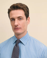 Stretch Supima® Cotton Non-Iron Royal Oxford Ainsley Collar, Striped Dress Shirt