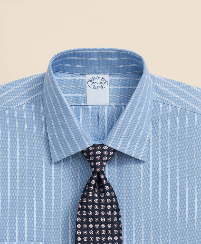 Stretch Supima® Cotton Non-Iron Royal Oxford Ainsley Collar, Striped Dress Shirt
