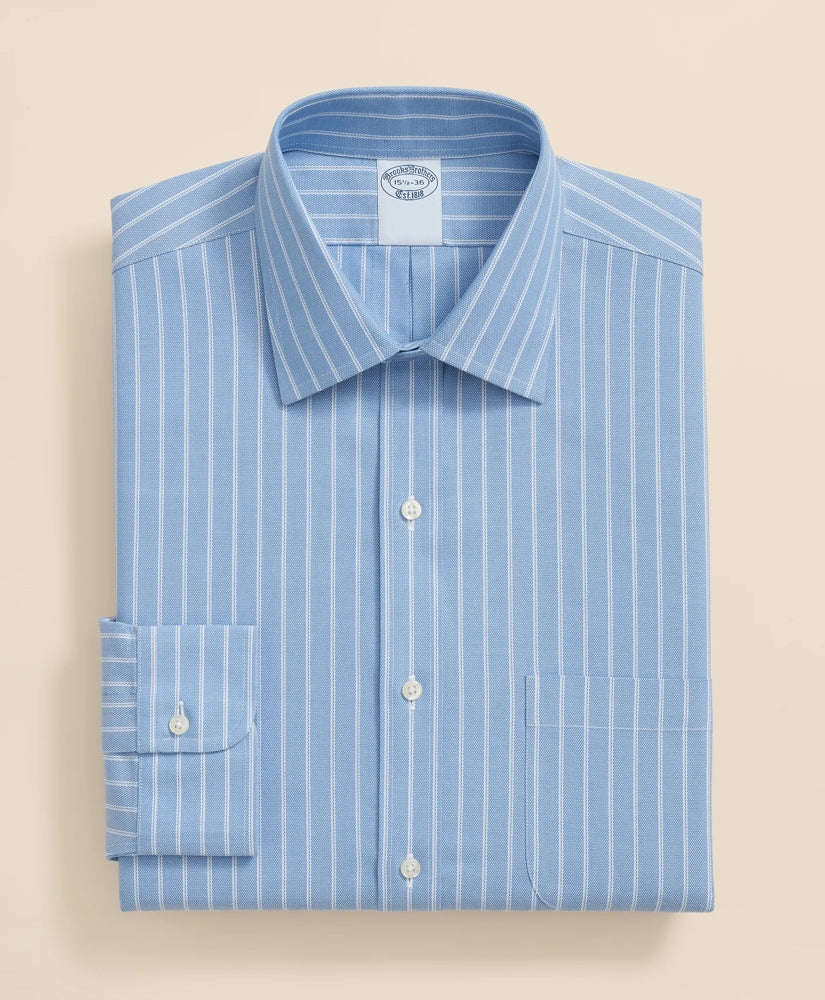 Stretch Supima® Cotton Non-Iron Royal Oxford Ainsley Collar, Striped Dress Shirt