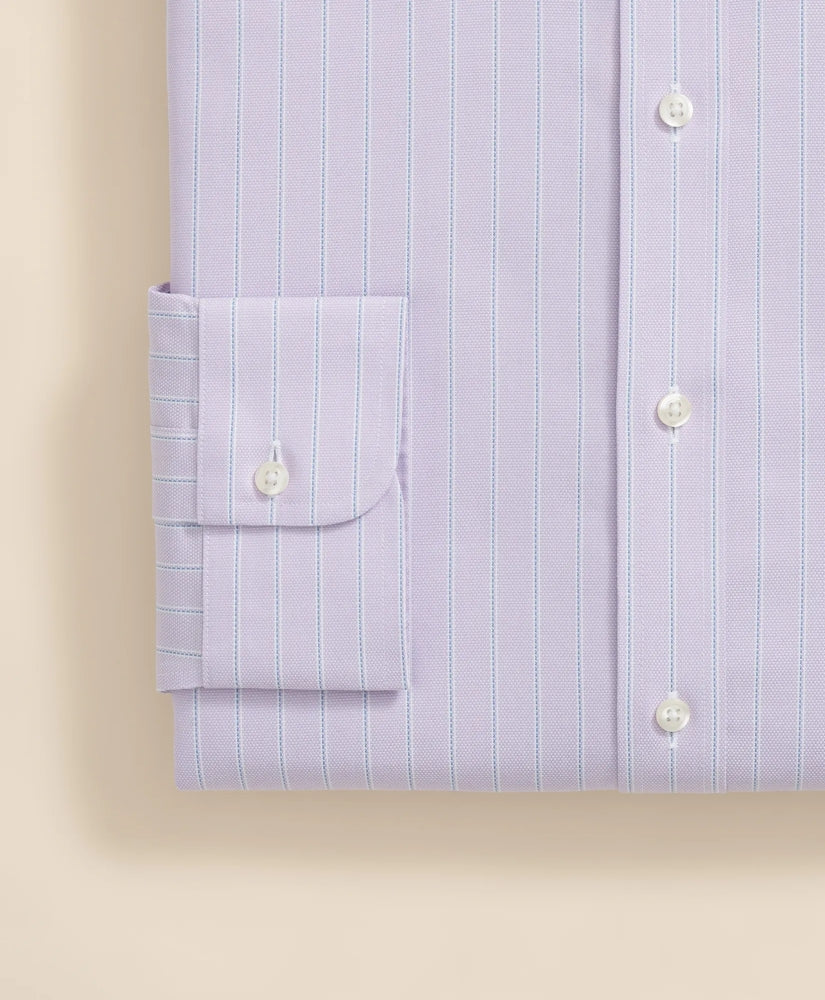 Stretch Supima® Cotton Non-Iron Royal Oxford Ainsley Collar, Striped Dress Shirt