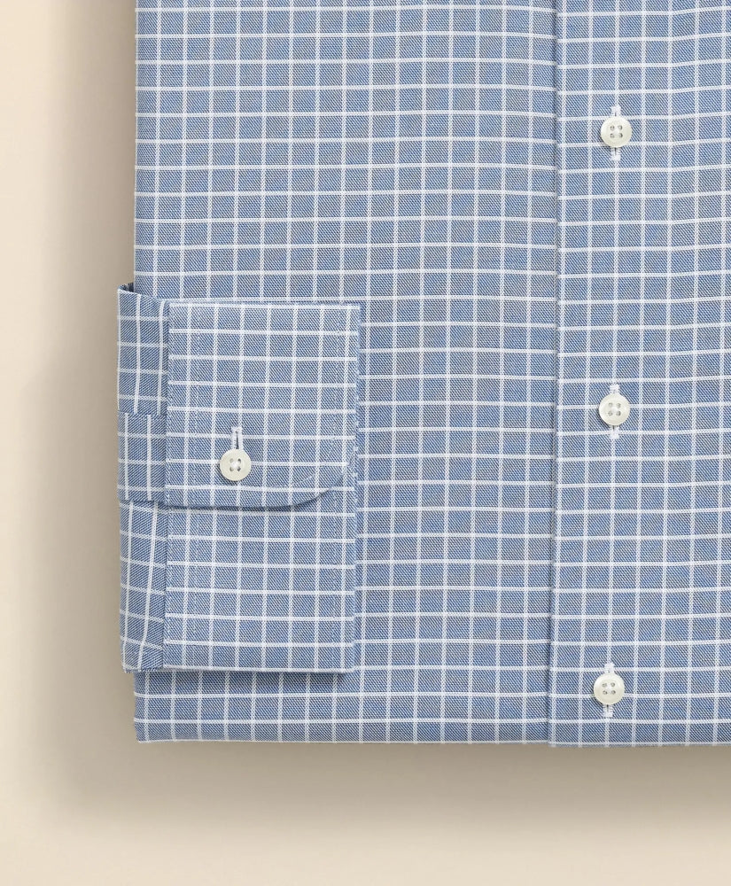 Stretch Supima® Cotton Non-Iron Textured Dobby Ainsley Collar, Graph Check Dress Shirt