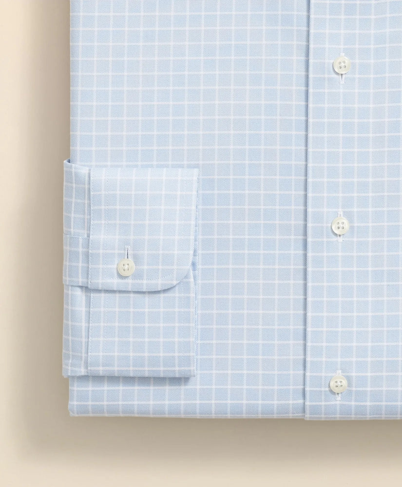 Stretch Supima® Cotton Non-Iron Textured Dobby Ainsley Collar, Graph Check Dress Shirt