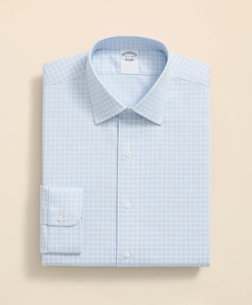 Stretch Supima® Cotton Non-Iron Textured Dobby Ainsley Collar, Graph Check Dress Shirt