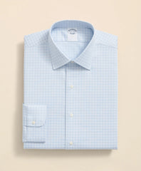 Stretch Supima® Cotton Non-Iron Textured Dobby Ainsley Collar, Graph Check Dress Shirt