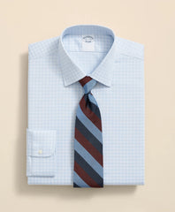 Stretch Supima® Cotton Non-Iron Textured Dobby Ainsley Collar, Graph Check Dress Shirt