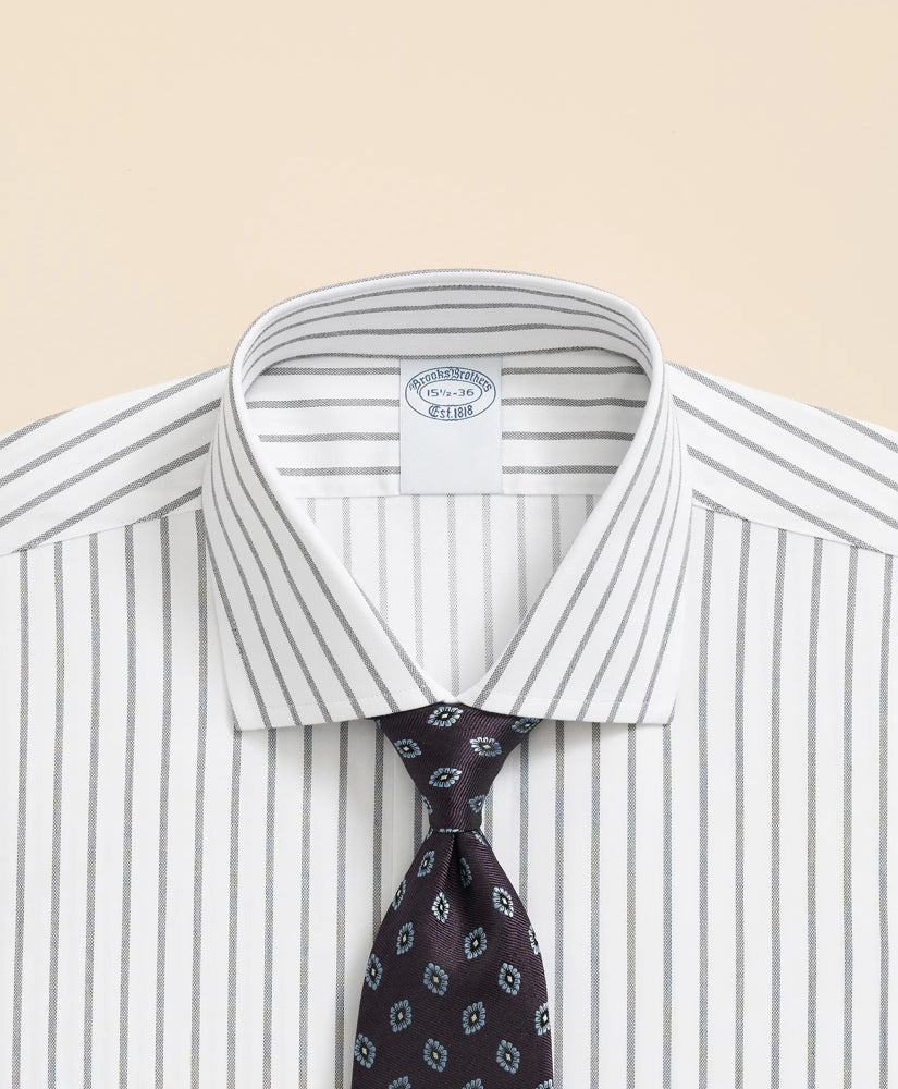 Stretch Supima® Cotton Non-Iron Twill English Spread Collar, Bold Stripe Dress Shirt
