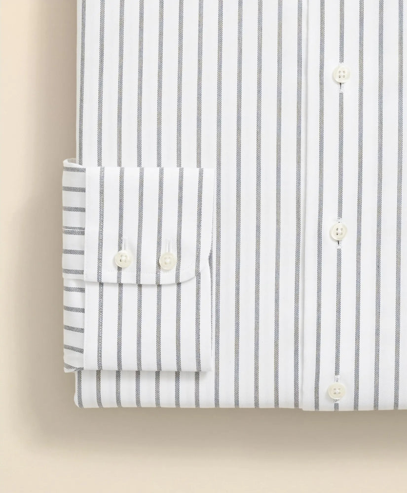 Stretch Supima® Cotton Non-Iron Twill English Spread Collar, Bold Stripe Dress Shirt