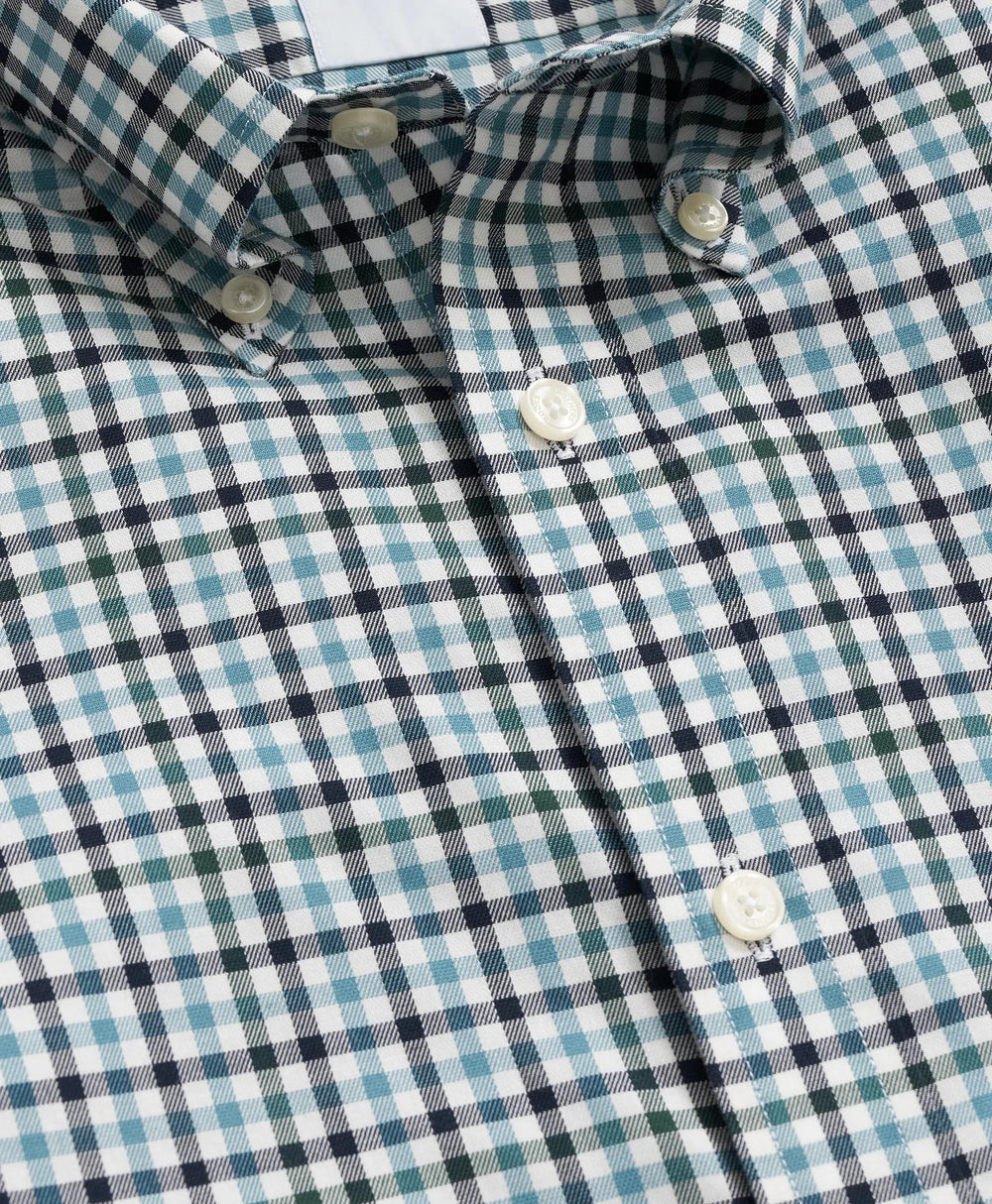 Stretch Supima® Cotton Non-Iron Twill Polo Button Down, Check Sport Shirt