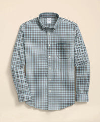 Stretch Supima® Cotton Non-Iron Twill Polo Button Down, Check Sport Shirt