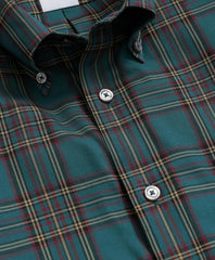 Stretch Supima® Cotton Non-Iron Twill Polo Button Down, Plaid Sport Shirt