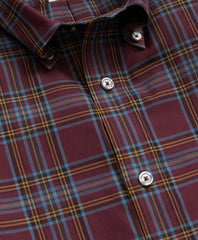 Stretch Supima® Cotton Non-Iron Twill Polo Button Down, Plaid Sport Shirt