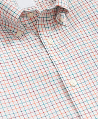 Stretch Supima® Cotton Non-Iron Twill Polo Button Down, Tattersall Sport Shirt