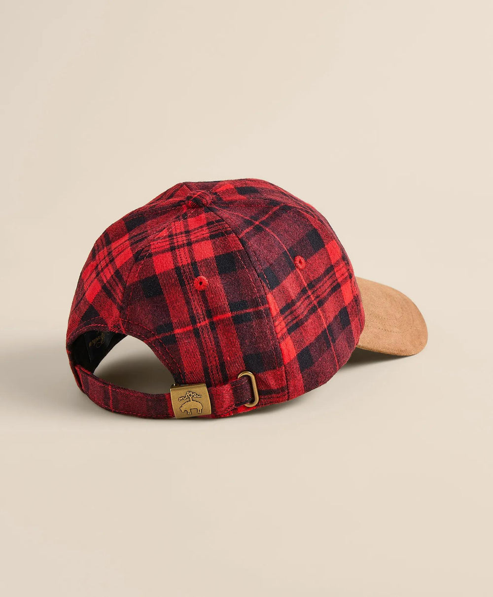 Suede Wool-Blend Plaid Baseball Cap