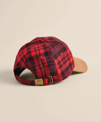 Suede Wool-Blend Plaid Baseball Cap