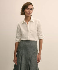 Supima® Cotton Beaded-Trim Poplin Shirt