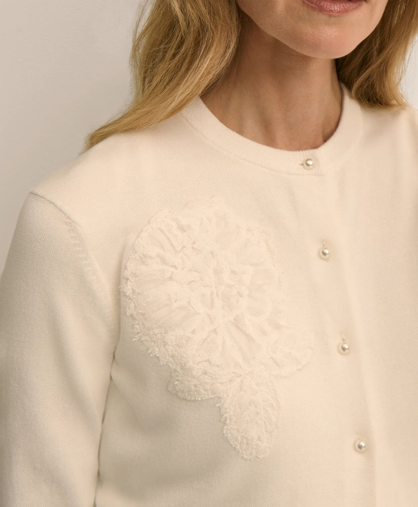 Supima® Cotton Floral Embroidered Cardigan