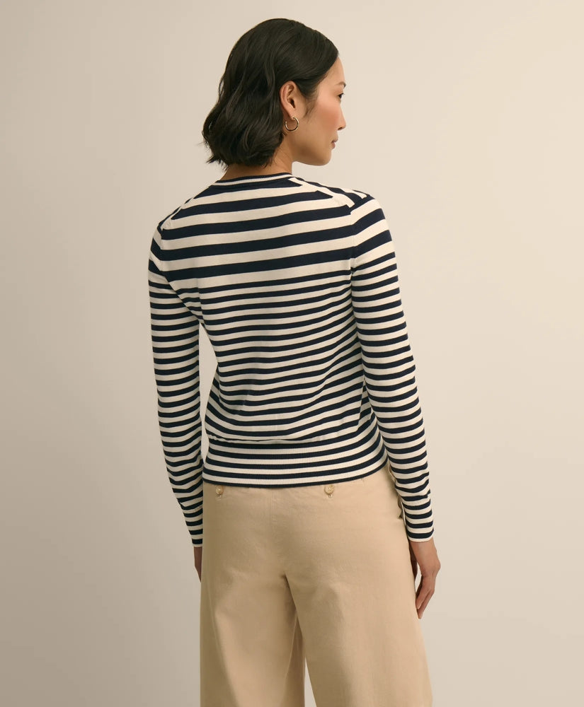 Supima® Cotton Variegated Stripe Cardigan