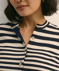 Supima® Cotton Variegated Stripe Cardigan