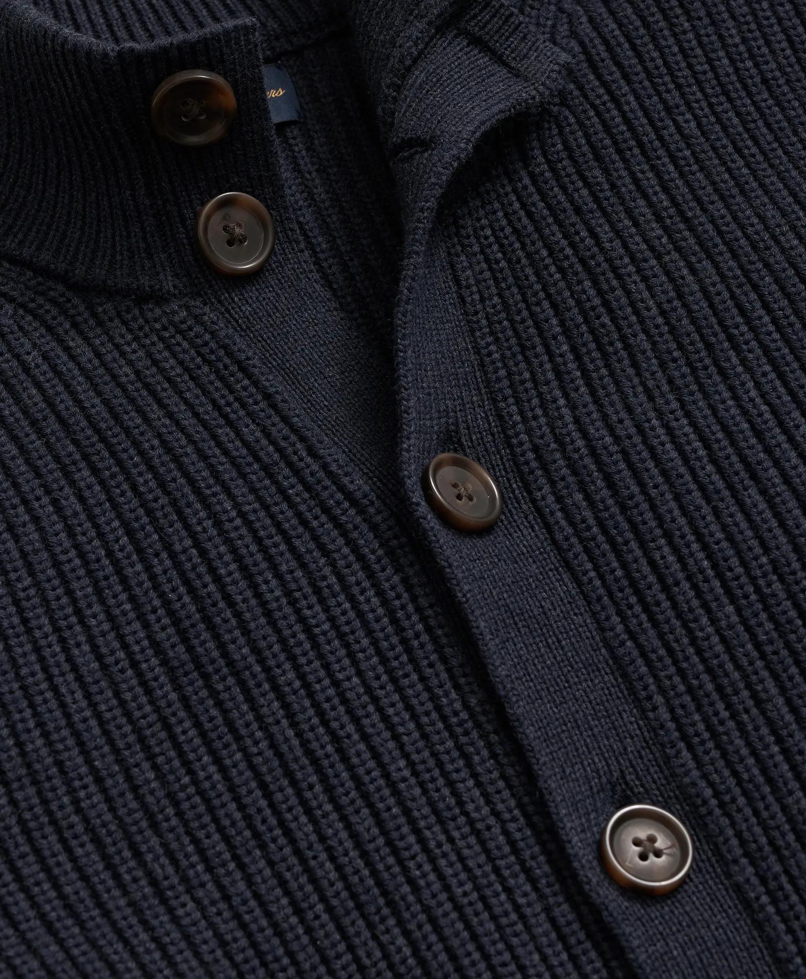 Supima® Cotton Ribbed Mock Neck Cardigan