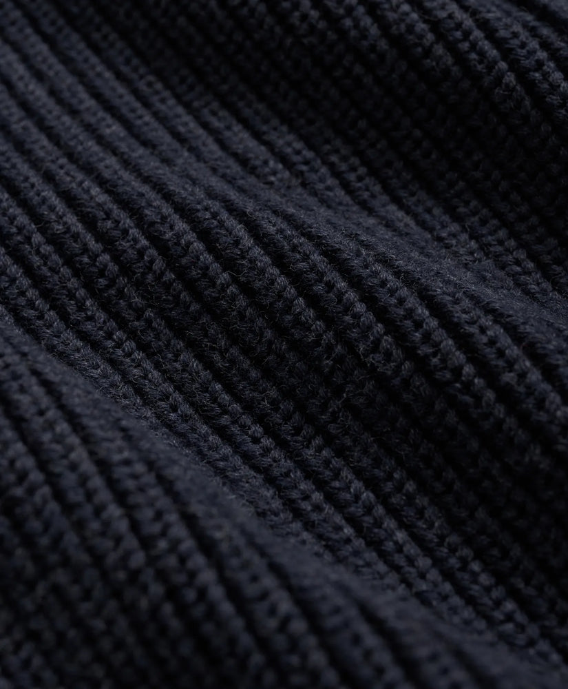 Supima® Cotton Ribbed Mock Neck Cardigan