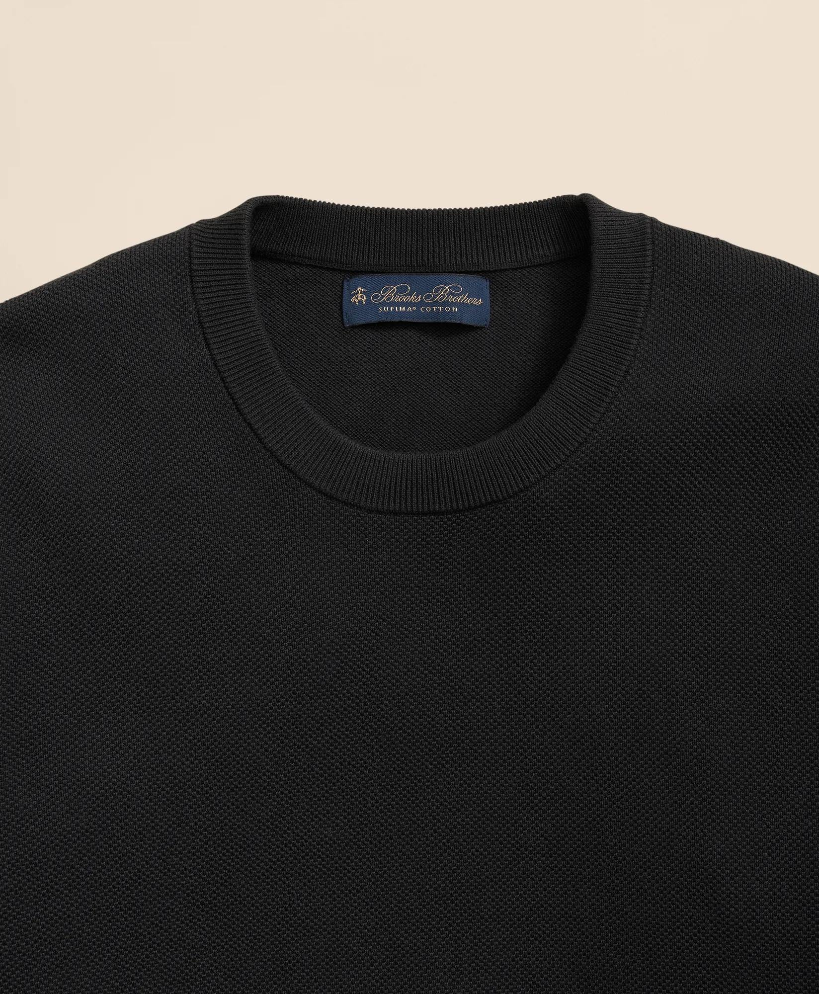 Supima® Cotton Pique Crewneck Sweater