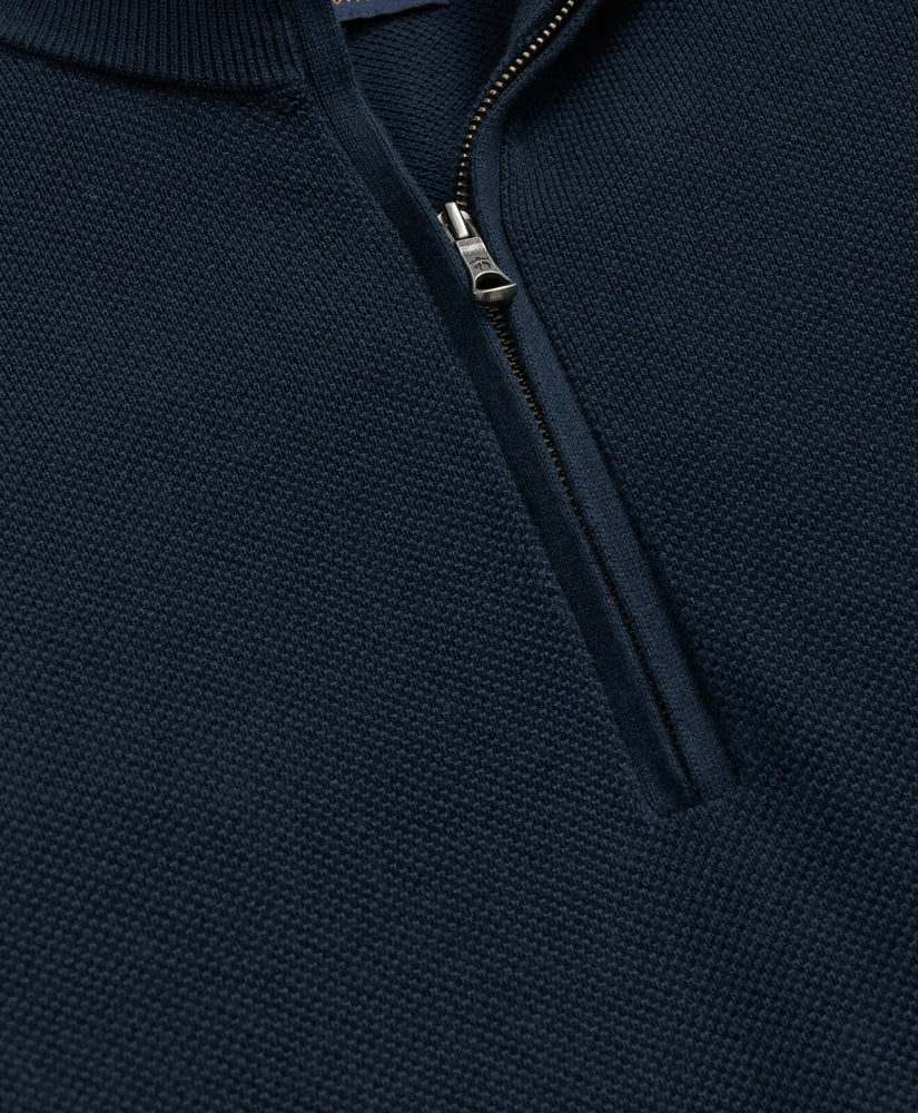 Supima® Cotton Pique Quarter-Zip Sweater